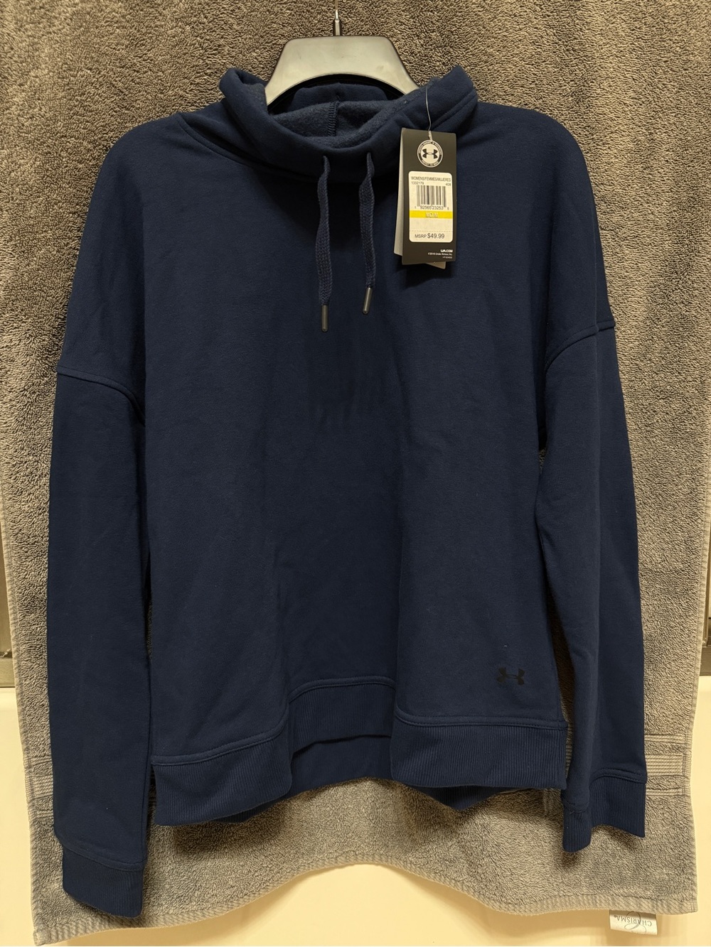 Under Armour Women’s Navy Pullover Funnel-Neck Sweatshirt